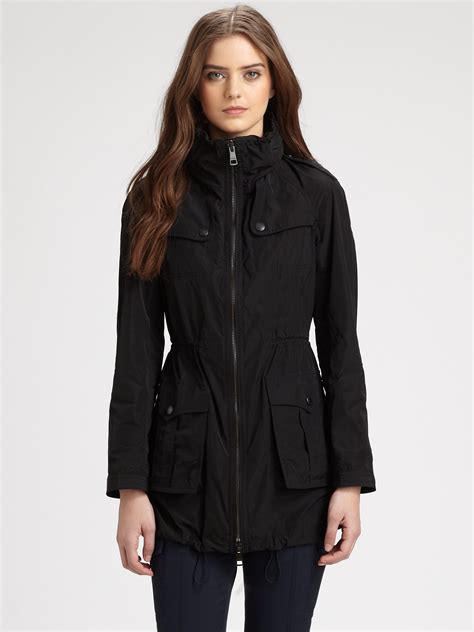 burberry brit black jacket|Burberry Brit anorak jacket.